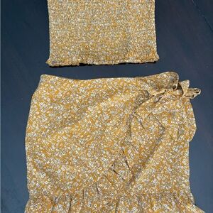 Floral Wrap Skirt Set